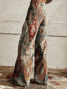 Lavinque Pants Pantalon Évasé Ethnique | Imprimé Aztec Multicolore | Bohème et Stylé