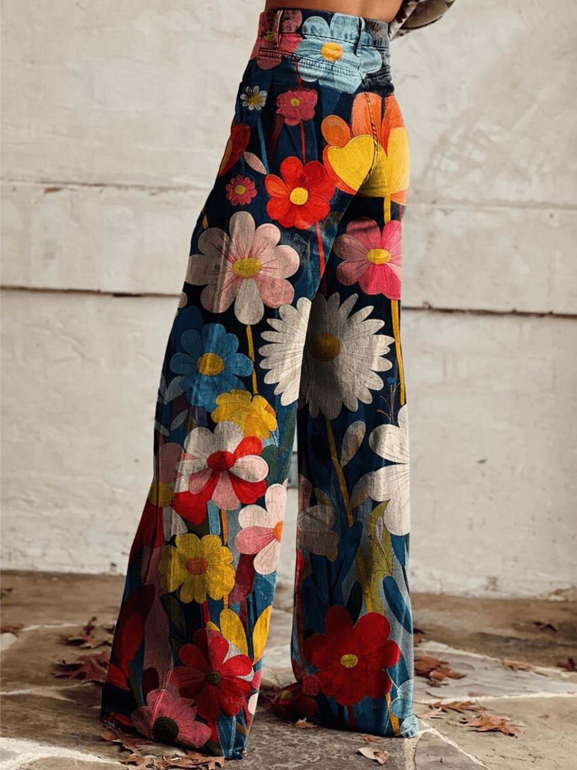 Lavinque Pants Pantalon Évasé Fleuri | Motif Maxi Fleurs | Coloré et Plein de Peps