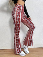 Lavinque Pants Pantalon Flare Femme | Velours & Imprimé Bohème | Look Rétro Chic
