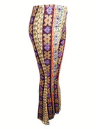 Lavinque Pants Pantalon Flare Femme | Velours & Imprimé Bohème | Look Rétro Chic