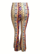Lavinque Pants Pantalon Flare Femme | Velours & Imprimé Bohème | Look Rétro Chic