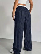 Lavinque Pants Pantalon Large à Rayures | Bleu Marine | Street et Structuré