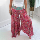 Lavinque Pants Pantalon Large Bohème | Fluide & Confortable | Motif Fleuri Élégant