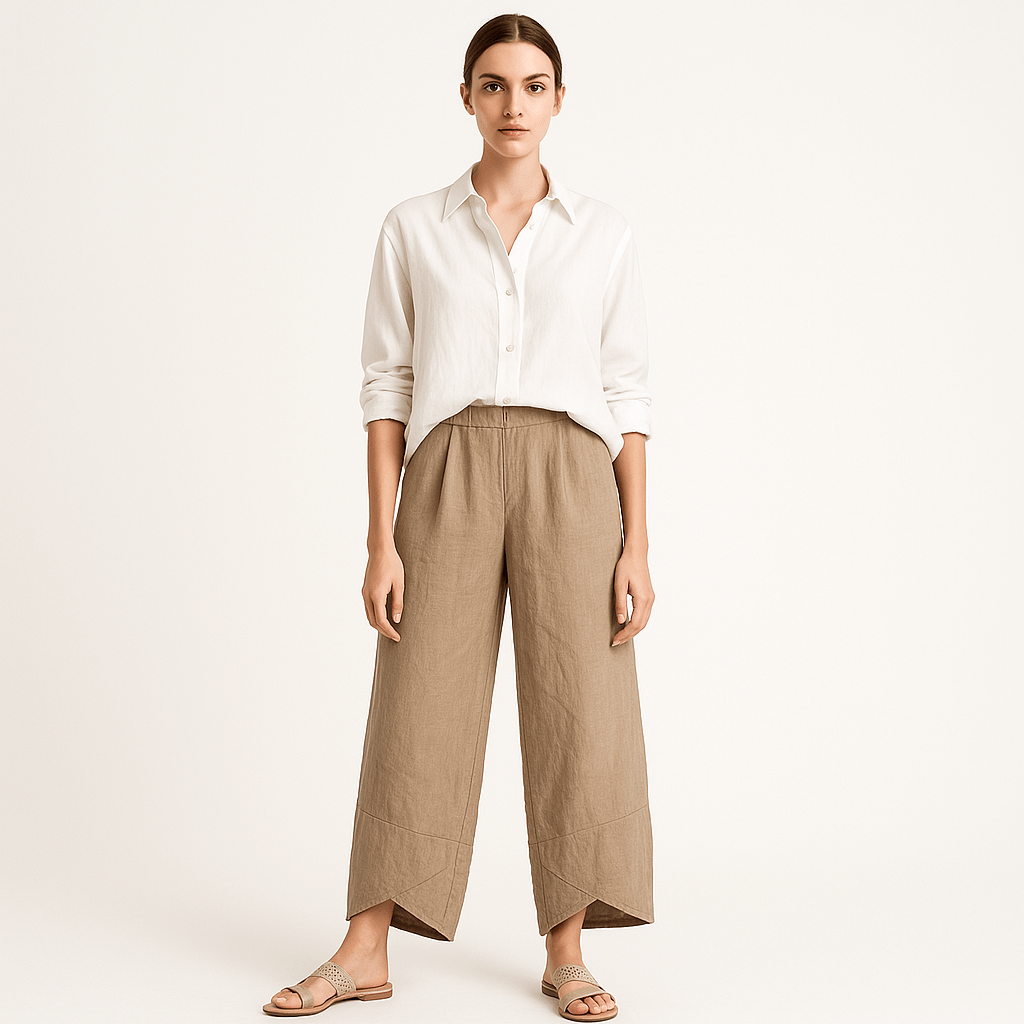 Lavinque Pants Pantalon Large en Lin | Tissu Naturel | Léger et Décontracté