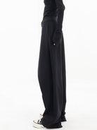 Lavinque Pants Pantalon Large Noir | Effet Drapé | Moderne et Structuré