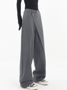 Lavinque Pants Pantalon Large Noir | Effet Drapé | Moderne et Structuré