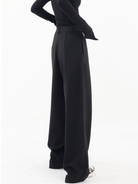Lavinque Pants Pantalon Large Noir | Effet Drapé | Moderne et Structuré