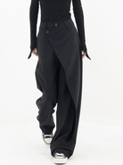 Lavinque Pants Pantalon Large Noir | Effet Drapé | Moderne et Structuré