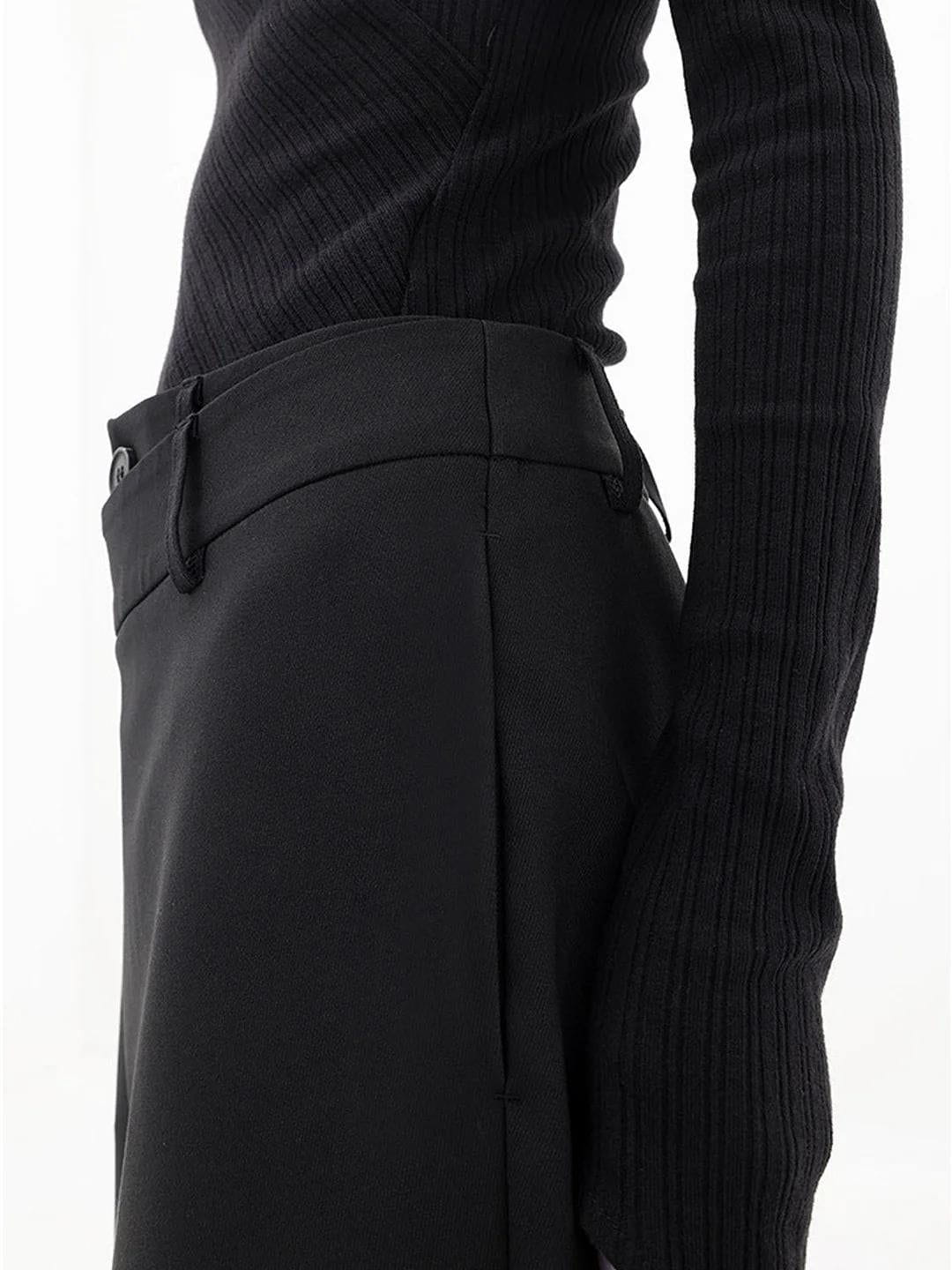 Lavinque Pants Pantalon Large Noir | Effet Drapé | Moderne et Structuré