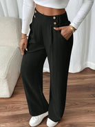 Lavinque Pants Pantalon Taille Haute Écru | Large et Élégant | Chic et Polyvalent