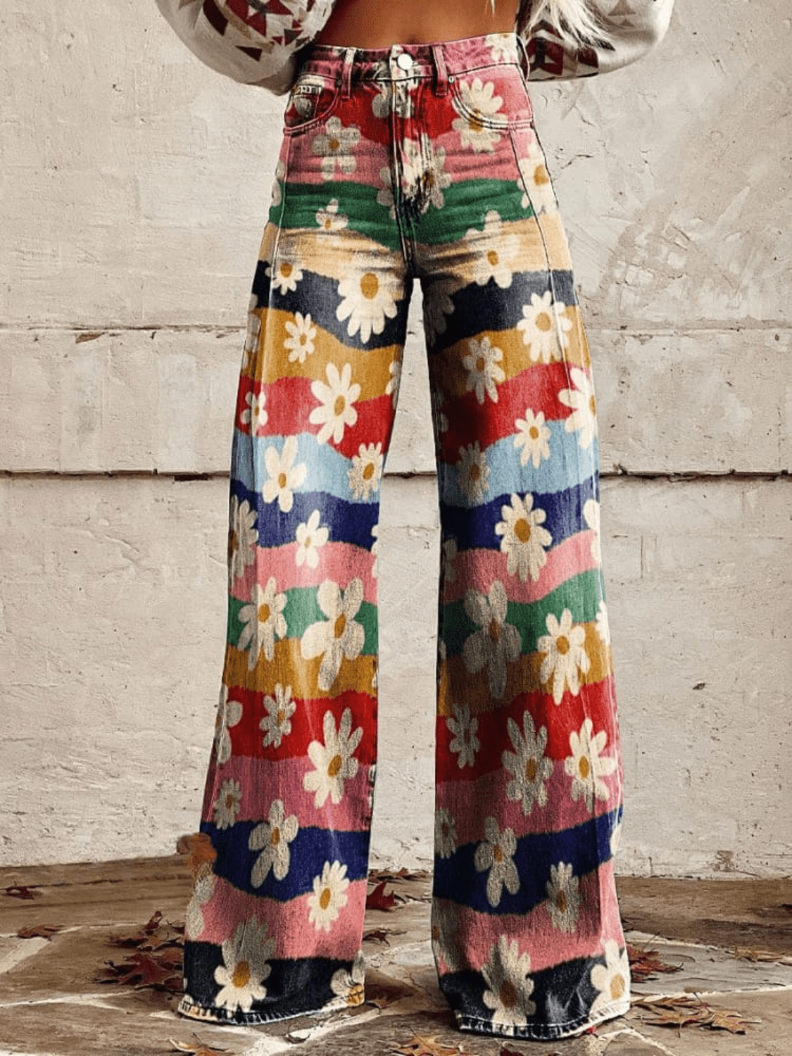 Lavinque Pants Rose / S Pantalon Palazzo | Imprimé Fleuri | Bohème et Coloré