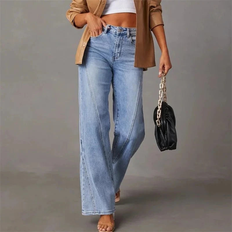 Lavinque Pants S Jean Large Taille Haute | Coupe Évasée | Tendance et Confortable