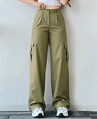 Lavinque Pants Vert / S Pantalon Cargo Taille Haute | Confort | Tendance et Polyvalent