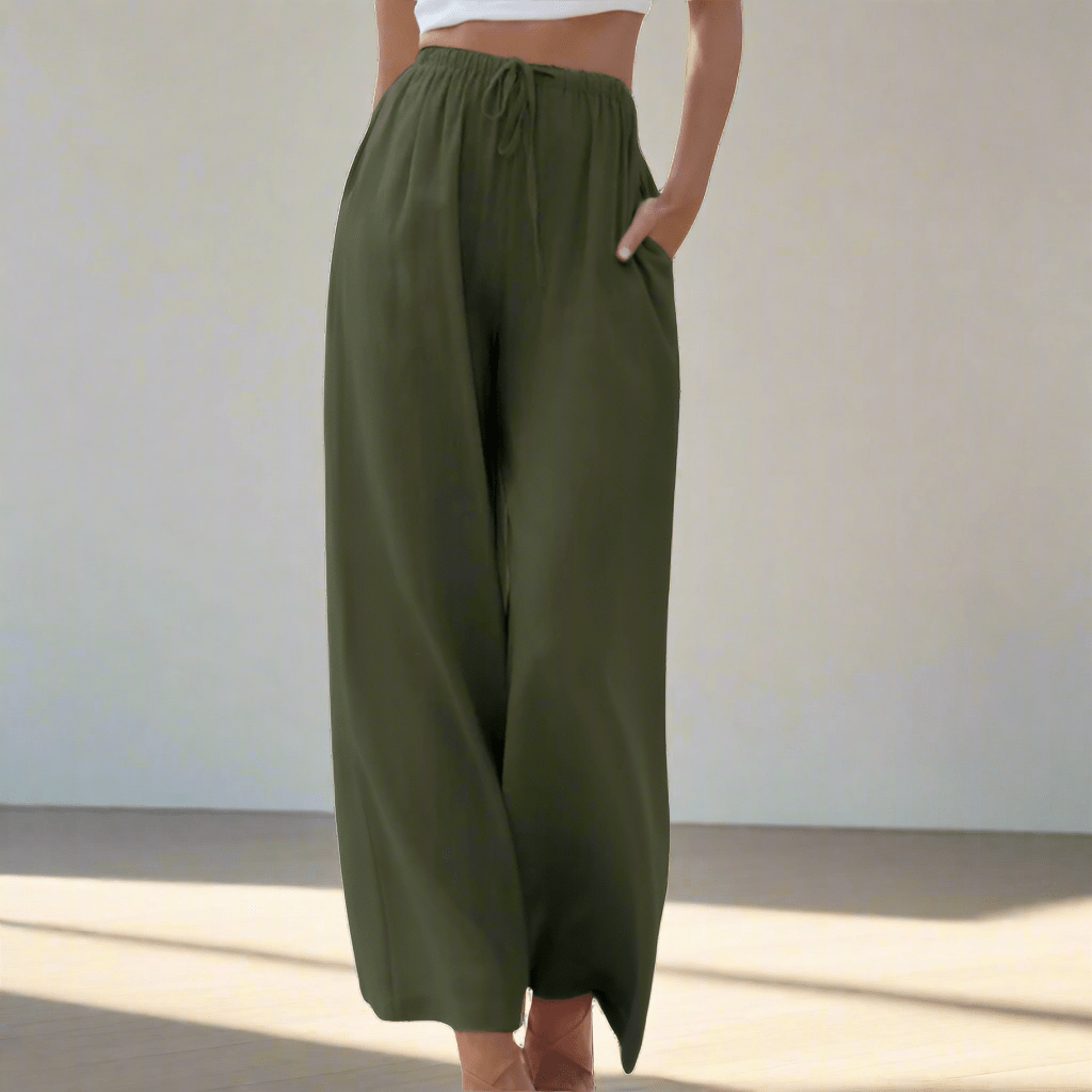 Lavinque Pants Vert / S Pantalon Large | Fluide et Confortable | Élégance Décontractée