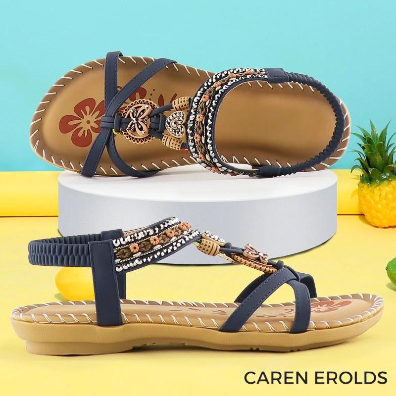 Lavinque sandal Bleu / 34 Sandales Bohèmes à Perles | Confort et Élégance | Idéales pour l'Été