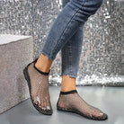 Lavinque Sandals Ballerines Filet Strass | Transparentes et Noires | Tendance et Élégance