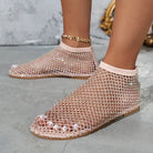 Lavinque Sandals Ballerines Filet Strass | Transparentes et Noires | Tendance et Élégance