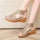 Lavinque Sandals Beige / 35 Sandales Compensées Élégantes | Confort & Style | Design Aéré