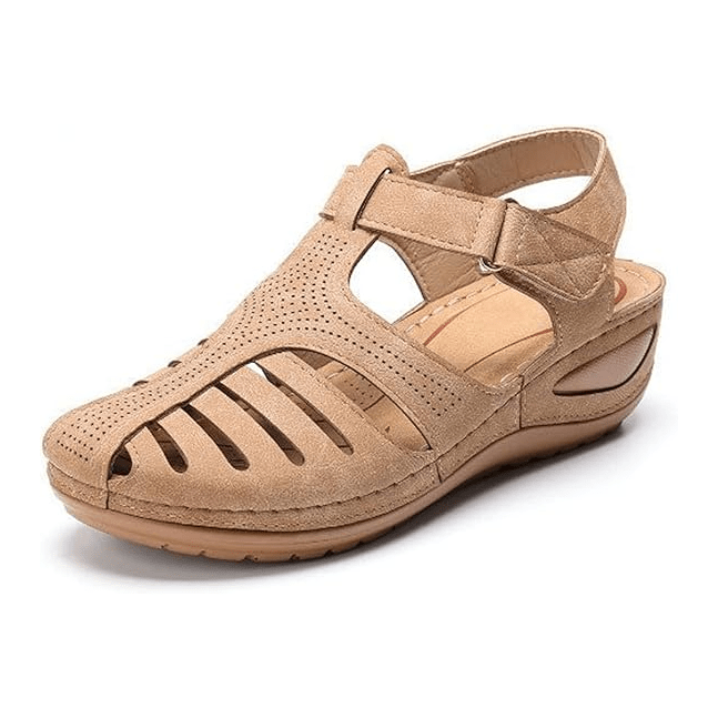 Lavinque Sandals Beige / 35 Sandales Confort en Cuir | Respirantes & Élégantes | Talon Compensé