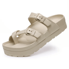 Lavinque Sandals Beige / 36 Sandales à Boucles | Confort & Polyvalence | Semelle Épaisse