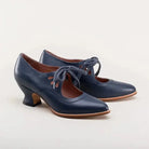 Lavinque Sandals Bleu / 35 Chaussures Vintage à Talon Bas | Élégance Rétro | Confort et Style Intemporel