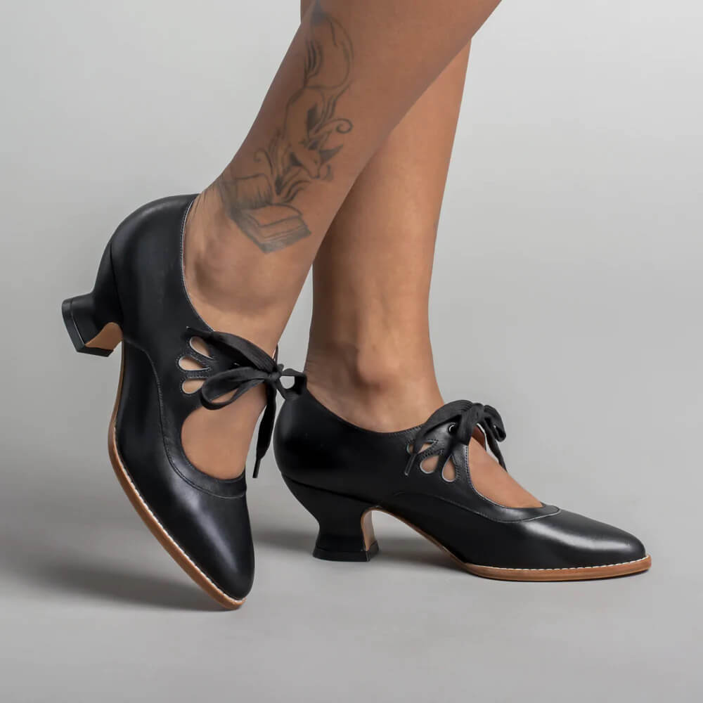 Lavinque Sandals Chaussures Vintage à Talon Bas | Élégance Rétro | Confort et Style Intemporel