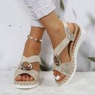 Lavinque Sandals L'or / 36 Sandales Compensées Femme | Élégance & Confort | Idéales pour l'Été