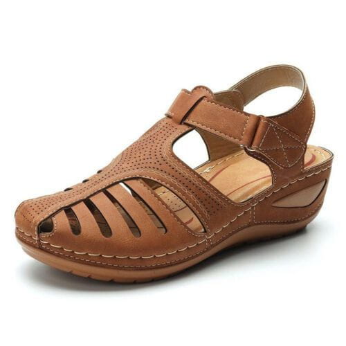 Lavinque Sandals Marron / 35 Sandales Confort en Cuir | Respirantes & Élégantes | Talon Compensé