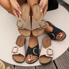 Lavinque Sandals Mules à Boucle | Élégance & Confort | Semelle Ergonomique