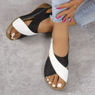 Lavinque Sandals Noir / 35 Sandales Compensées Confort | Bleu et Blanc | Élégance Décontractée