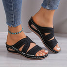 Lavinque Sandals Noir / 35 Sandales Compensées Confort | Élégance & Soutien | Idéales pour l'Été