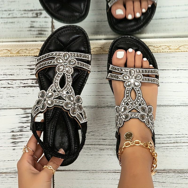 Lavinque Sandals Noir / 36 Sandales Bohème | Bleu | Élégance et Confort Estival