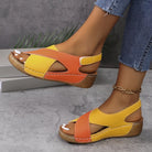 Lavinque Sandals Orange / 35 Sandales Compensées Confort | Bleu et Blanc | Élégance Décontractée