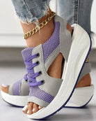 Lavinque Sandals Pourpre / 35 Sandales Baskets à Semelle Épaisse | Confort Style | Look Sport-Chic