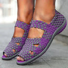 Lavinque Sandals Pourpre / 36 Sandales Tissées Femme | Confort & Élasticité | Style Coloré et Unique