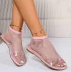 Lavinque Sandals Rose / 35 Ballerines Filet Strass | Transparentes et Noires | Tendance et Élégance
