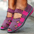 Lavinque Sandals Rose / 36 Sandales Tissées Femme | Confort & Élasticité | Style Coloré et Unique