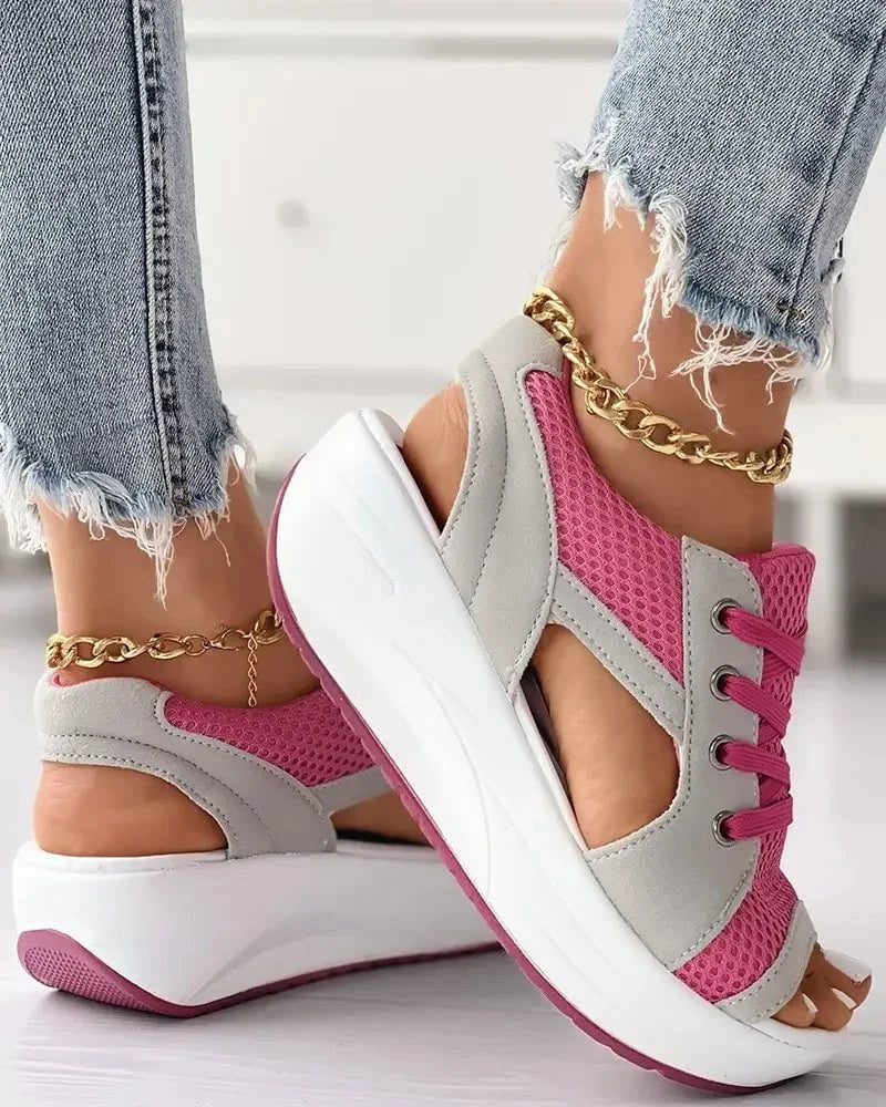Lavinque Sandals Sandales Baskets à Semelle Épaisse | Confort & Style Sportif | Design Aéré