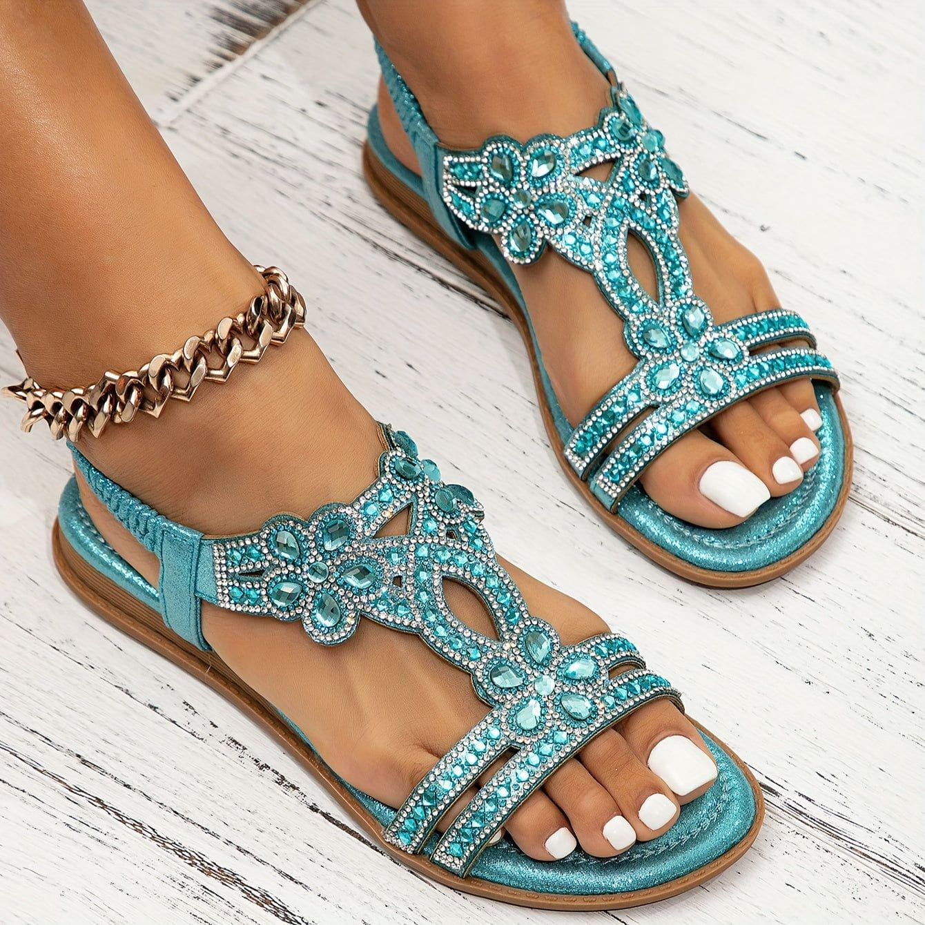 Lavinque Sandals Sandales Bohème | Bleu | Élégance et Confort Estival