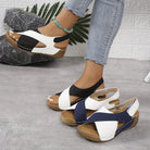 Lavinque Sandals Sandales Compensées Confort | Bleu et Blanc | Élégance Décontractée