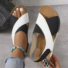 Lavinque Sandals Sandales Compensées Confort | Bleu et Blanc | Élégance Décontractée