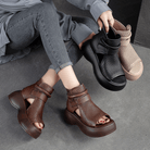 Lavinque Sandals Sandales Montantes en Cuir | Confort & Style | Semelle Épaisse
