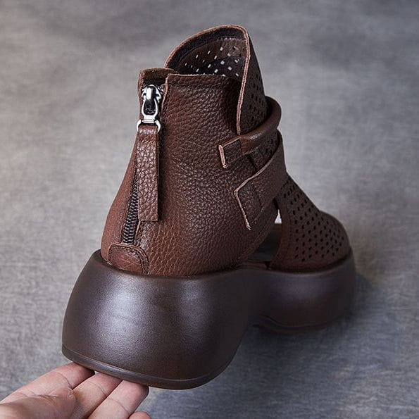 Lavinque Sandals Sandales Montantes en Cuir | Confort & Style | Semelle Épaisse