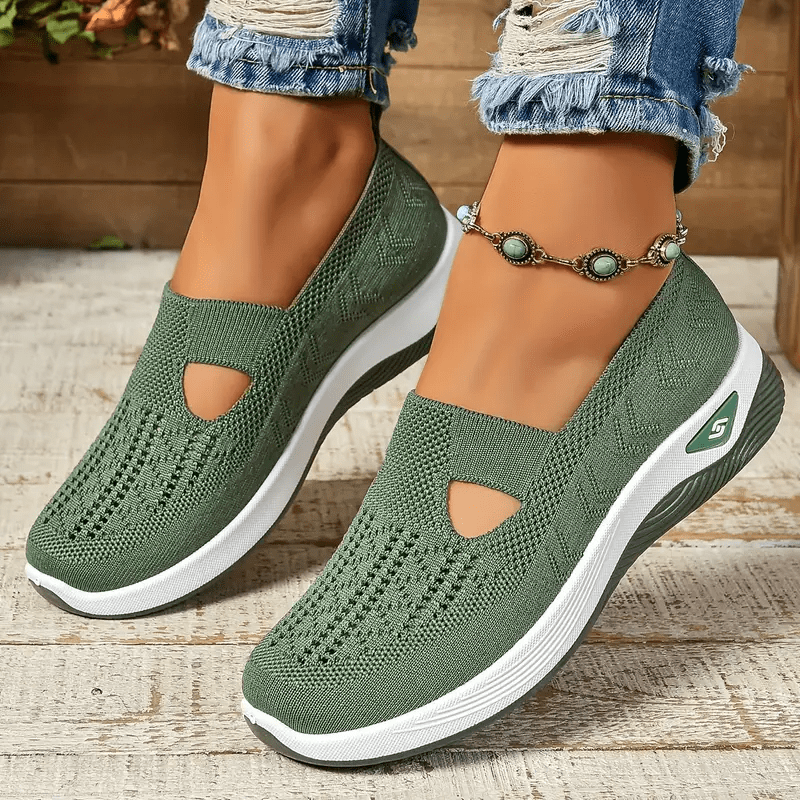 Lavinque Sandals Vert armée / 36 Baskets Confort en Maille | Légèreté & Respiration | Idéales pour le Quotidien