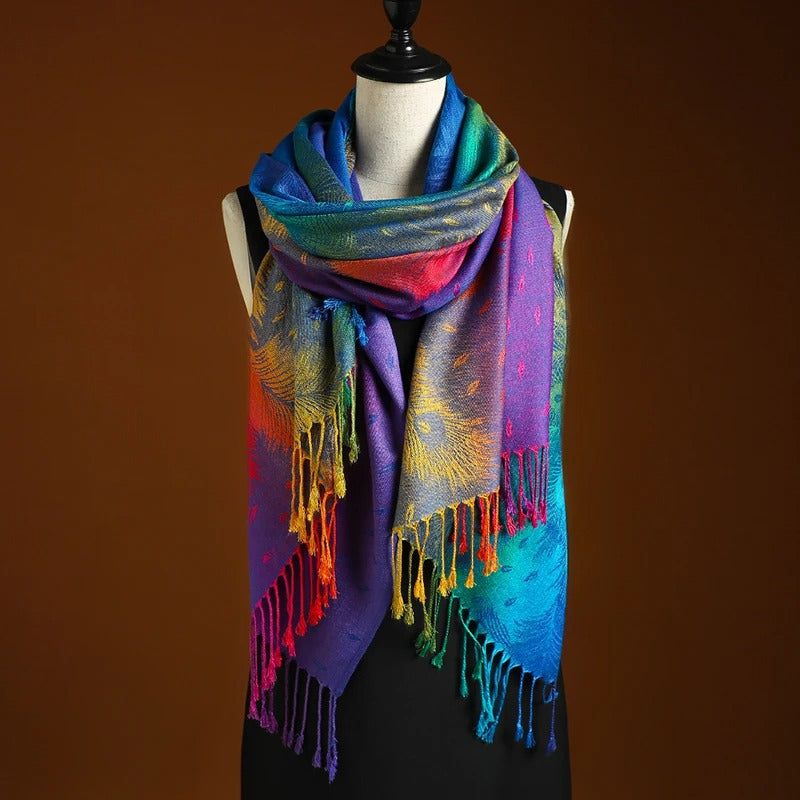 Lavinque Scarfs Bleu Châle Élégant | Multicolore | Doux et Confortable