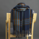 Lavinque Scarfs Bleu Écharpe à Carreaux | Laine & Acrylique | Chaude et Élégante