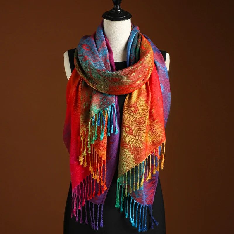 Lavinque Scarfs Orange Châle Élégant | Multicolore | Doux et Confortable