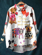 Lavinque shirt Chien blanc / S Chemise Oversize | Imprimé Chiens | Style Original et Décontracté