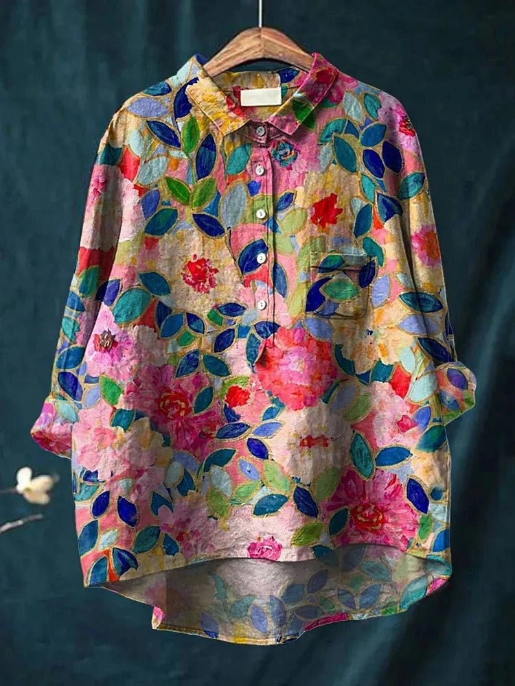 Lavinque shirt Fleurir / S Chemise Oversize | Imprimé Chiens | Style Original et Décontracté