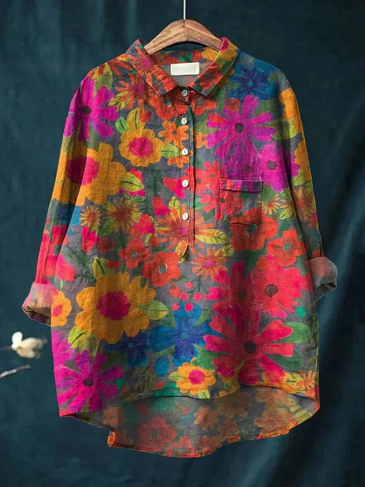 Lavinque shirt Multicolore / S Chemise oversize imprimé floral | Chemise | Explosion de couleurs et confort absolu